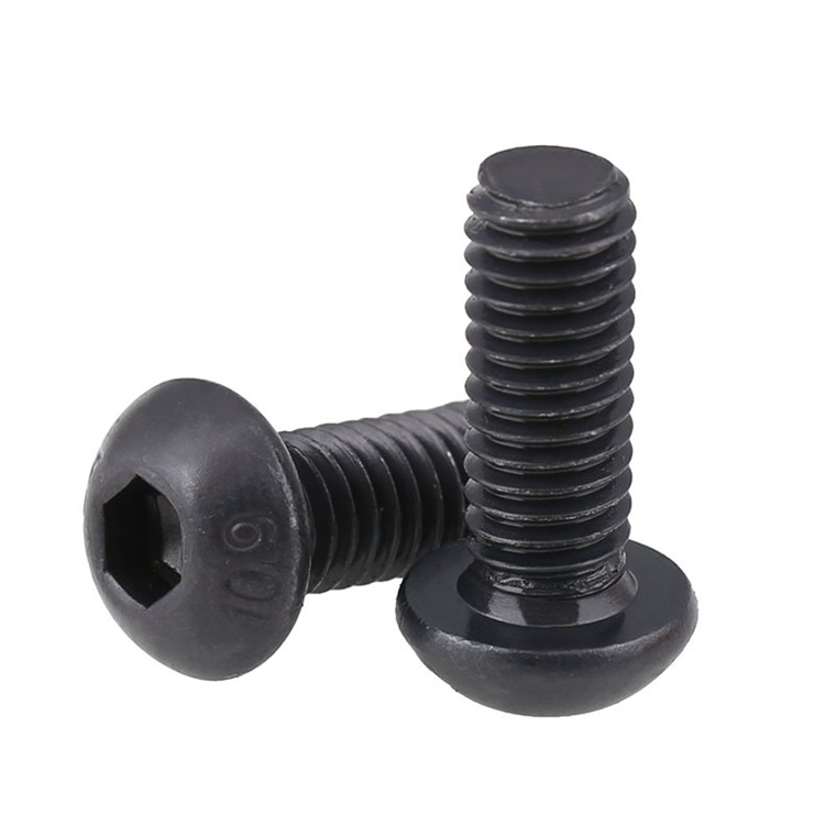 Șuruburi cu cap buton m2 din oțel carbon negru de grad 10.9