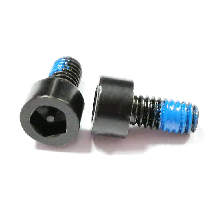 Șuruburi antifurt negre M4 din oțel carbon cu plasture din nailon