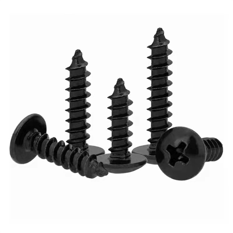 Șuruburi M4 cu cap cilindru din 7981 zincate negre pentru plastic