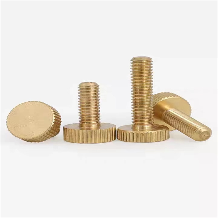 Nou design cu cap plat m8 alamă șurub moletat