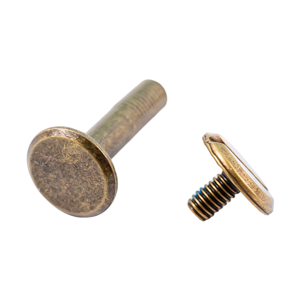 Șuruburi din piele cu cap plat din oțel carbon din bronz Șuruburi din piele cu cap plat din oțel carbon din bronz