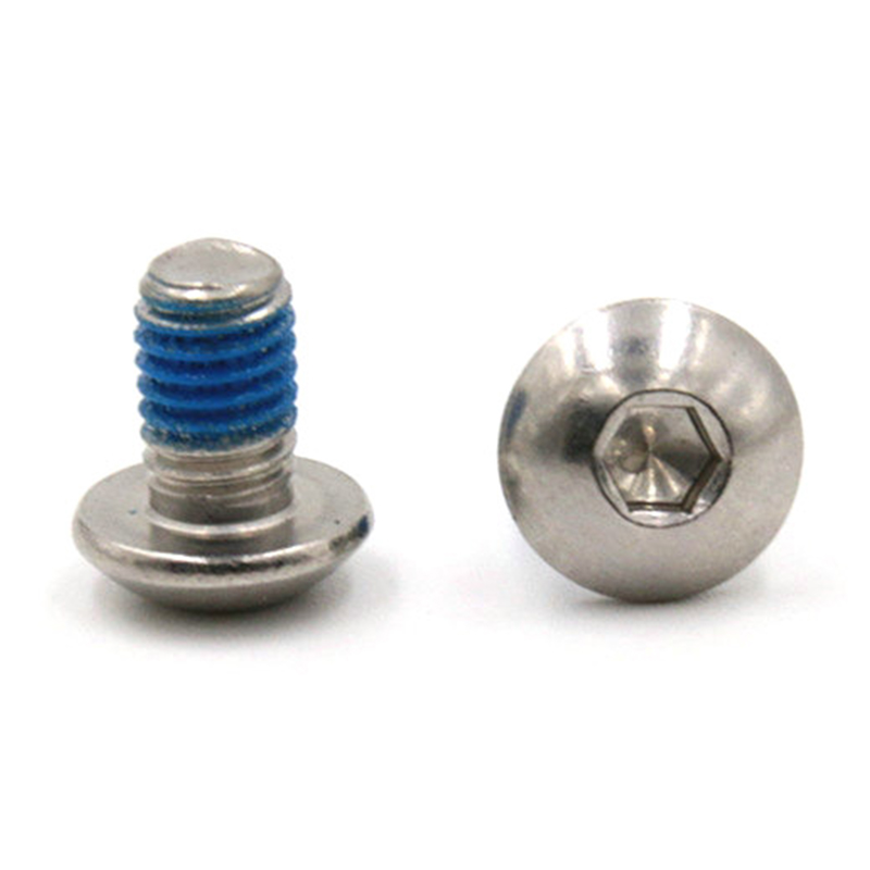 Microșurub cu cap buton cu cap hexagonal cu plasture din nailon albastru