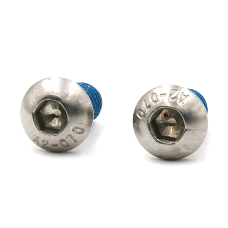 Microsurub cu cap buton cu cap hexagonal cu plasture din nailon Microsurub cu cap buton cu cap hexagonal cu plasture din nailon