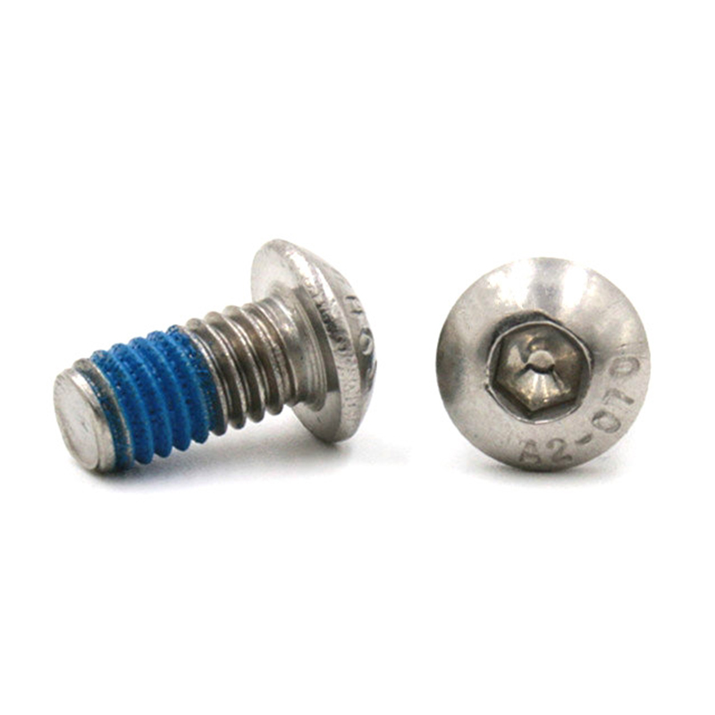 Microșurub cu cap buton cu cap hexagonal M2 cu plasture din nailon Microșurub cu cap buton cu cap hexagonal M2 cu plasture din nailon