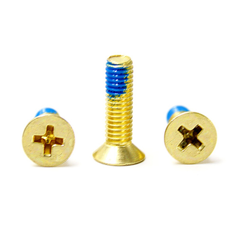 Golden plated carbon steel countersunk head anti loosening screw Golden plated carbon steel countersunk head anti loosening screw