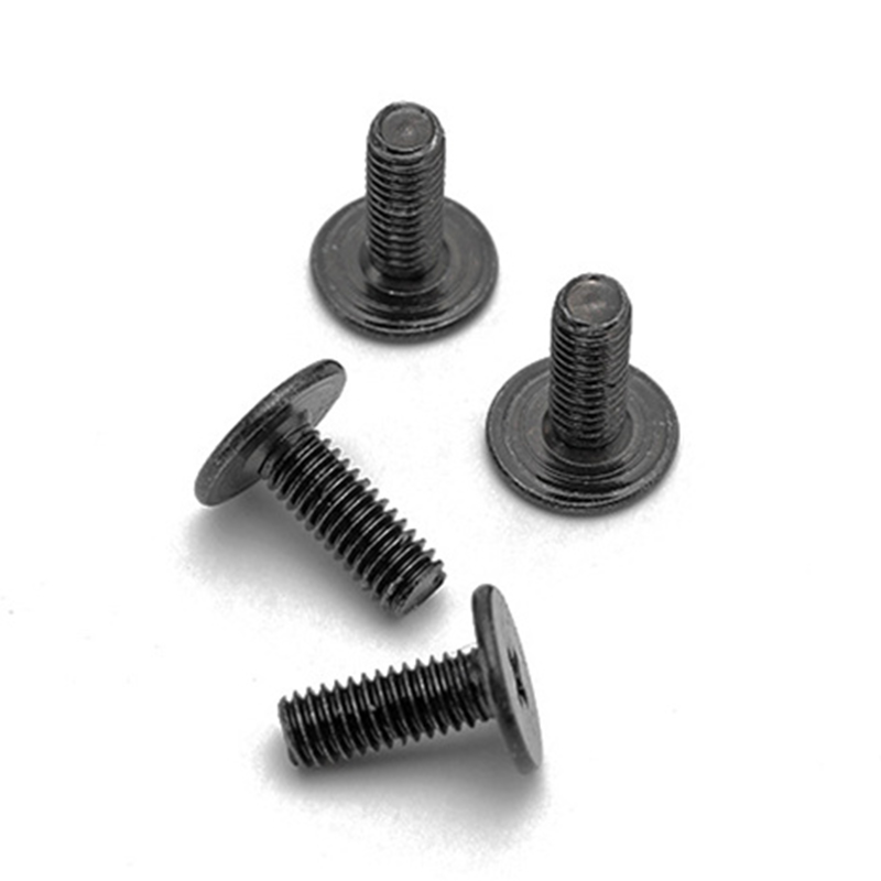 Șurub computer negru m2 cu cap plat de 3 mm din oțel carbon