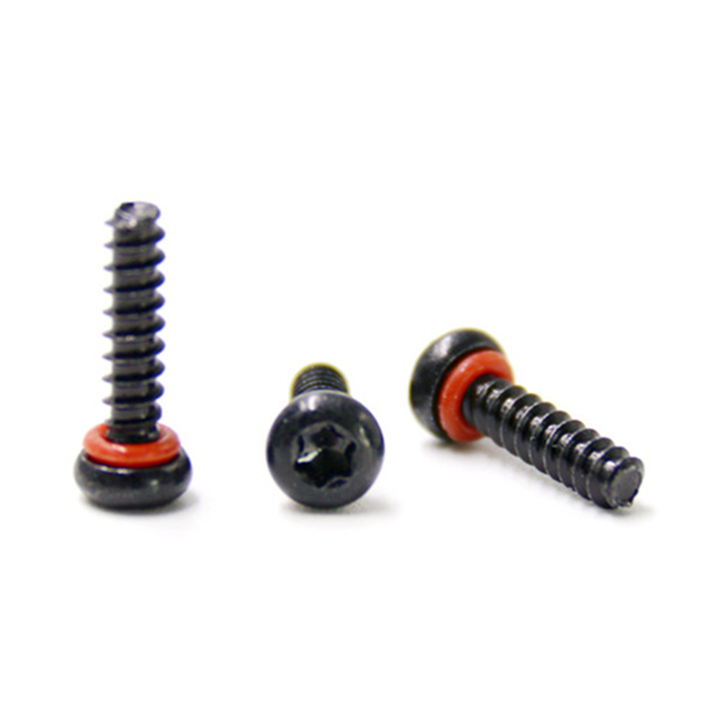 Black oxide m5 round head self tapping thread o ring screw Black oxide m5 round head self tapping thread o ring screw