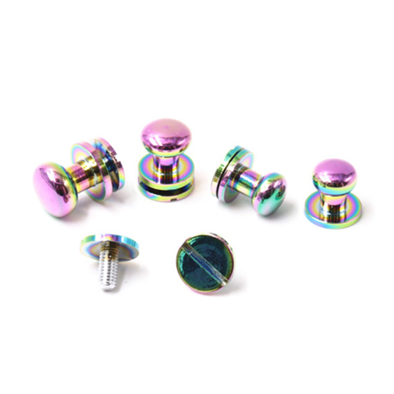 Culoare curcubeu alamă 8mm știfturi sam browne pentru curea din piele Culoare curcubeu alamă 8mm știfturi sam browne pentru curea din piele