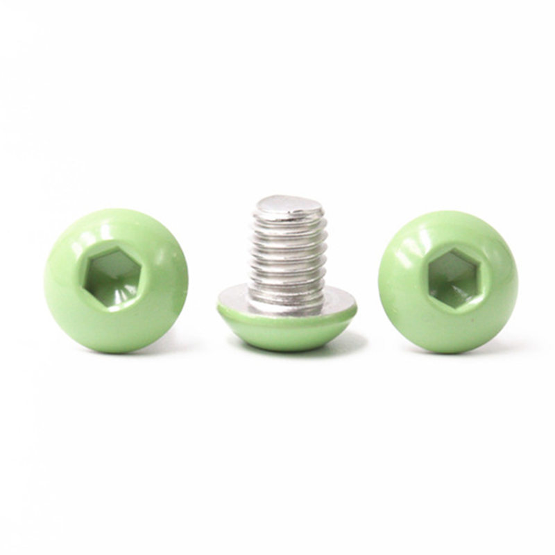 Design nou 10-24 șurub cu cap nasture verde cu filet grosier