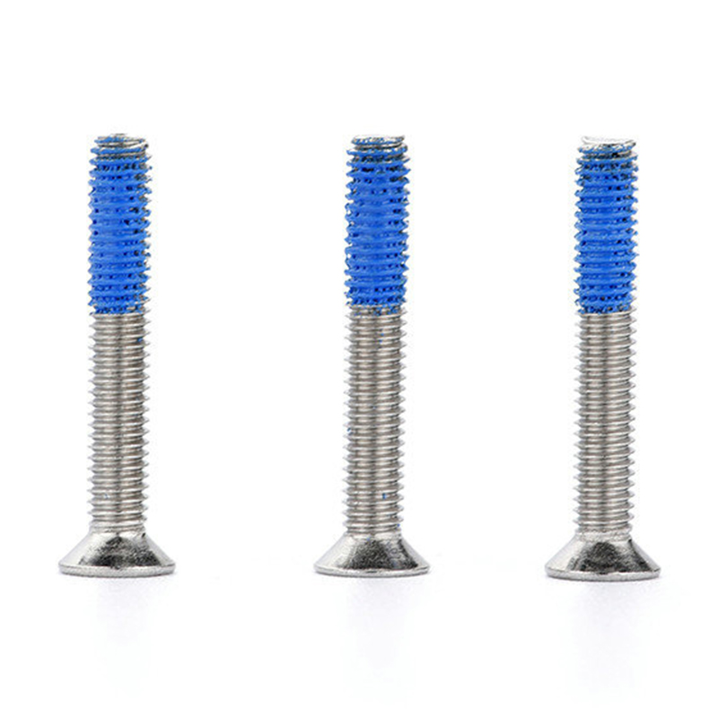 Șuruburi mecanice M3 din oțel inoxidabil cu cap înecat PH2 cu plasture din nailon Șuruburi mecanice M3 din oțel inoxidabil cu cap înecat PH2 cu plasture din nailon