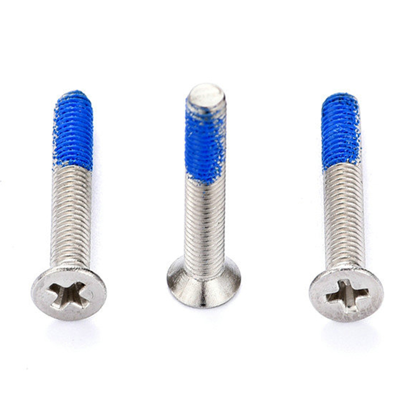 Șuruburi mecanice M3 din oțel inoxidabil cu cap înecat PH2 cu plasture din nailon Șuruburi mecanice M3 din oțel inoxidabil cu cap înecat PH2 cu plasture din nailon