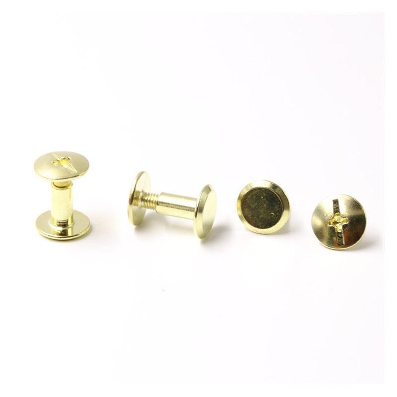 Golden carbon steel pan head 8mm chicago screw for menu Golden carbon steel pan head 8mm chicago screw for menu