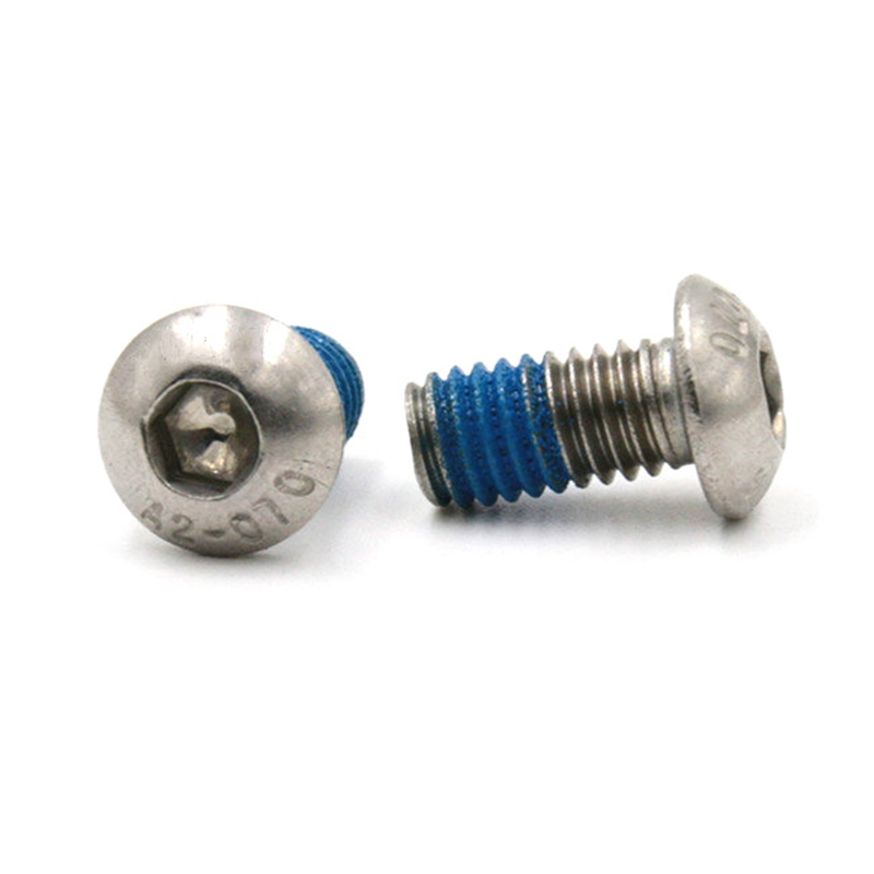 Microșurub cu cap buton M2 cu cap hexagonal cu plasture din nailon Microșurub cu cap buton M2 cu cap hexagonal cu plasture din nailon