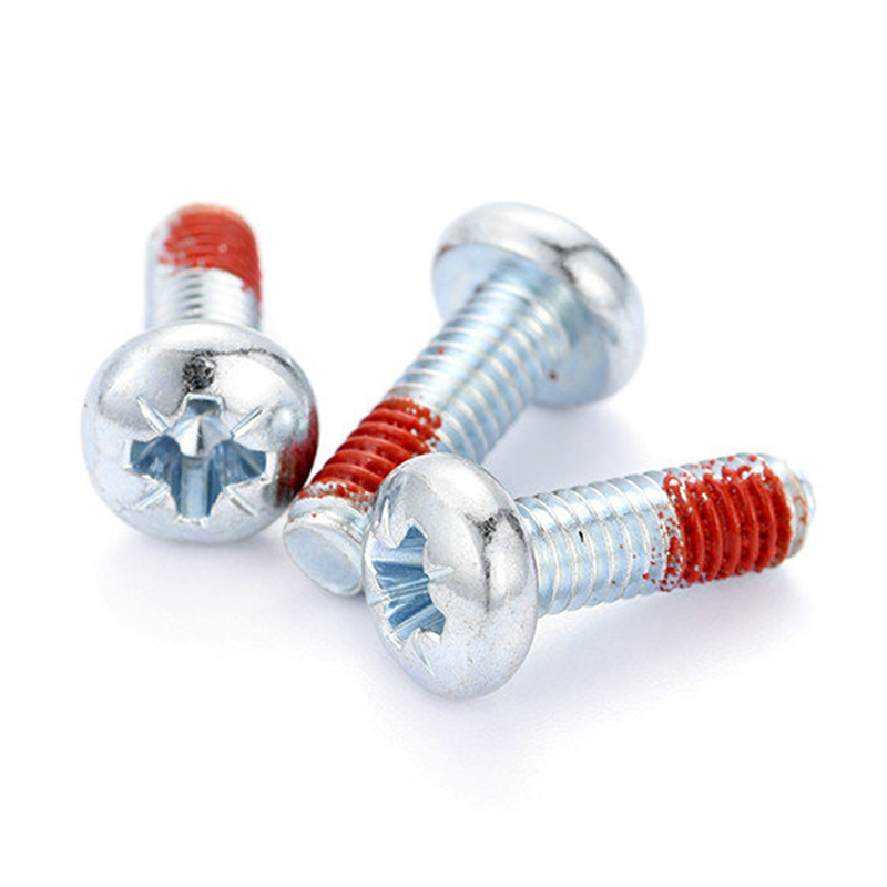 M3 Pan head Pozi driver machine Surub cu plasture de nailon roșu M3 Pan head Pozi driver machine Surub cu plasture de nailon roșu